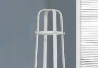 Monarch 72" Industrial Modern 12-Hanging Peg Metal Coat Tree Hanger Rack with Umbrella Holder - White Finish(m-3)