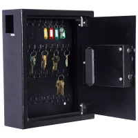 HOMCOM Electronic Steel Key Cabinet for 40 Key Storage Safe Box with Digital Lock Key Tags Included Black(m-2)