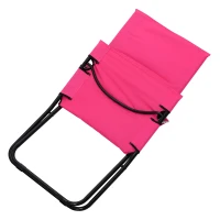Outsunny Beach Chair Portable Ergonomic w/ Armrest Pink(m-5)