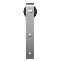 HOMCOM 8FT Modern STAINLESS STEEL Sliding Wood Barn Door Hardware Kit Track Set Door System Silver(m-5)