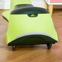 Qaba Kids Wiggle Car Ride on Toy with LED Flashing Wheels, Swing Car for Toddlers, No Batteries, Gears or Pedals - Twist, Turn, Wiggle Movement to Steer, Dolphin Shaped Green(m-13)