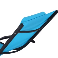 Outsunny Zero-Gravity Rocking Chair Garden Patio Lounger Seat Outdoor Indoor Texteline Recliner Backyard Aluminum Frame Rocker Blue(m-8)