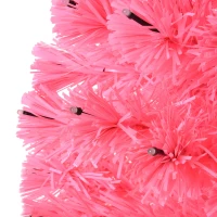 HOMCOM 3ft Tall Pre-Lit Douglas Fir Artificial Christmas Tree with Realistic Branches, 90 Multi-Color LED Lights, Fiber Optics, and 90 Tips, Pink(m-13)