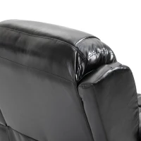 HOMCOM Vibration Massage Recliner Chair for Living Room with Heat,   Single Sofa, PU Leather Power Reclining Chair, Home Theater Seating with Footrest, Black(m-11)