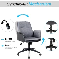 Vinsetto Modern Home Office Chair Executive Computer Task Seat Height Adjustable Swivel Rock(m-6)