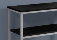 Monarch 42" Contemporary Accent Hall Sofa Console Table with Lower Shelf and Metal Frame - Black / Silver Metal Base(m-3)