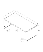 Monarch 44" Contemporary Tempered Glass Base Accent Coffee Table - Grey Cement-Look Top Finish(m-3)
