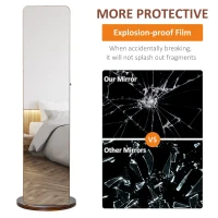 HOMCOM Full Length Glass Mirror with Hidden Jewelry Cabinet and Pine Wood Clothing Rack, Coffee Brown(m-8)