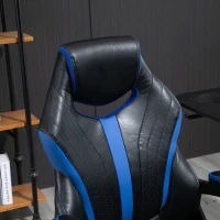 Vinsetto Racing Style Gaming Chair Ergonomic High Back Computer Office Chair PU Leather with 360° Swivel Rocking Adjustable Height Padded Armrest Blue(m-13)