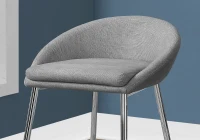 Monarch 2 Piece Modern Linen Padded Seat Chrome Legged Counter Height Barstool Chair Set - Grey(m-3)