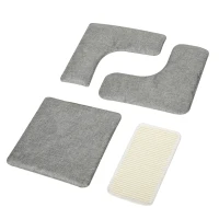 PawHut Wooden Cat Condo 3 Story Barrel Tower w/ Perch Removable Cover Cushions Sisal Scratching Carpet, Grey(m-12)