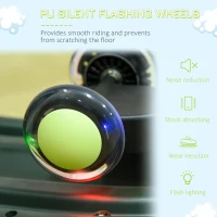 Qaba Kids Wiggle Car Ride on Toy with LED Flashing Wheels, Swing Car for Toddlers, No Batteries, Gears or Pedals - Twist, Turn, Wiggle Movement to Steer, Dolphin Shaped Green(m-4)