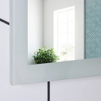 kleankin 24"x38" LED Bathroom Horizontal/Vertical Mirror with Defogging Function, and 3 Color White Temperatures(m-8)
