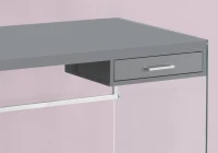 Monarch 48" Contemporary Glass Legged Writing Computer Desk with Drawer - Glossy Grey(m-3)