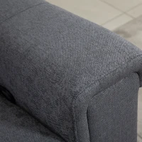 HOMCOM Modern Loveseat Recliner Sofa with Linen Fabric and Thick Sponge Padding, 2 Seater Couch Recliner Couch Manual Reclining Sofa Loveseat Couch Living Room Furniture, Gray(m-15)