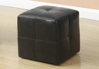 Monarch Two Piece Kids' Padded Upholstered Ottoman Set - Dark Brown Leather-Look(m-3)