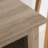 HOMCOM 60" W x 23.5" H Electric Fireplace Mantel TV Stand, Media Console Center Cabinet with 2 Adjustable Shelves, 4 Cable Management Holes and Fits up to 65" TV, Brown(m-9)