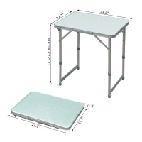 Open Box Outsunny 23" Aluminum Lightweight Portable Folding Easy Clean Camping Table with Carrying Handle(m-3)