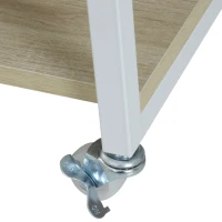 HOMCOM Rolling Garment Rack 2 Shelves Hanging Rods Oak(m-8)