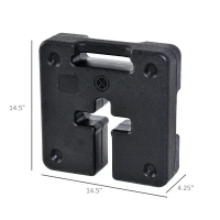 Outsunny 4-Piece HDPE Canopy Tent Weights with a Slotted No-Pinch Design, Side Carry Handles, & Sand/Water Fill(m-3)