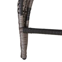 Outsunny Patio Wicker Adirondack Chair, Outdoor All-Weather Rattan Fire Pit Chair w/ Soft Cushions, Tall Curved Backrest and Comfortable Armrests for Deck or Garden, Gray(m-9)