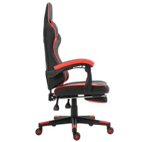Vinsetto High Back Gaming Chair, PU Leather Racing Style Gamer Computer Chair with Retractable Footrest with Lumbar Support, Pillow and Adjustable Padded Armrests, Red(m-11)