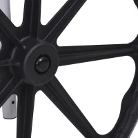 HOMCOM Rolling Shower Wheelchair Bath Toilet Commode Bariatric with Wheels, Detachable Bucket & Shower-Proof Design, 17" Seat Width, Black(m-17)