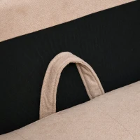 HOMCOM Modern 2-Seater Loveseat Button-Tufted Fabric Couch with Storage Chest, Cushions and Rubberwood Legs for Living Room, Light Brown(m-15)