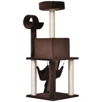 PawHut 51”H Cat Tree Scratching Multi-level Tower Kitten Condo Play House Brown(m-6)