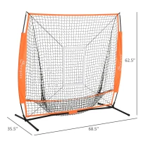 Soozier Baseball Net Softball Practice Hiting Pitching with Stand Frame For Kids & Adult(m-3)