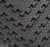 HOMCOM 24sqft Interlocking Floor Mats Exercise EVA Foam GYM - Set of 6- Black(m-1)