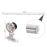 HOMCOM 6' Sliding Barn Door Hardware Kit Stainless Steel Roller or 39" Door Panel(m-3)