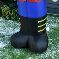 HOMCOM 6ft Christmas Inflatable Nutcracker Toy Soldier with Candy Cane, Outdoor Blow-Up Yard Decoration with LED Lights Display(m-14)