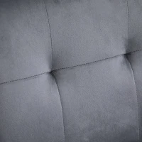 HOMCOM Upholstered Accent Chair Modern Winged Tufted Contemporary Single Sofa Chair with Rubber Wood Legs, Thick Padding Mid-Back, and Wings for Living Room Bedroom, Grey(m-8)