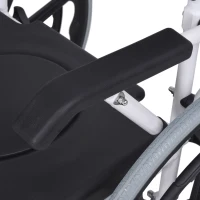 HOMCOM Rolling Shower Wheelchair Bath Toilet Commode Bariatric with Wheels, Detachable Bucket & Shower-Proof Design, 17" Seat Width, Black(m-15)
