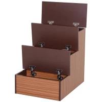 PawHut 24" Wooden Carpeted Pet Easy Step Pet 3 Stairs Ramp for Cats and Dogs(m-4)