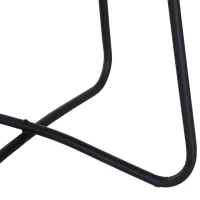 HOMCOM Iron Coffee Table Side Table Round Table Metal Frame Cross Legs Design Black(m-6)