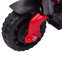 Aosom 6V Kids Motorcycle Dirt Bike Electric Battery-Powered Ride-On Toy Off-road Street Bike for Children with Rechargeable Battery, Pedal, Horn, Headlights, and Training Wheels for Balance Red(m-12)