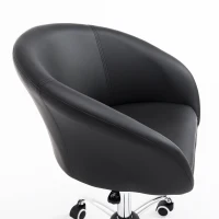 HOMCOM Rolling Swivel Salon Stool Adjustable Hydraulic Tattoo Spa Massage Bucket Chair  PU Leather with Back Rest(m-4)