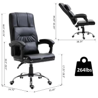 Vinsetto Executive Head Massage Office Chair 360° Swivel Adjustable Height Black(m-3)