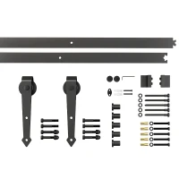 HOMCOM 6.6FT CARBON STEEL Sliding Wood Barn Door Hardware Track Set Door System Arrow Shape(m-3)