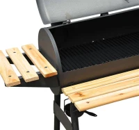 Outsunny Free Standing Charcoal BBQ Grill Barbecues 2 Burners Cooking with Wheels Black(m-9)
