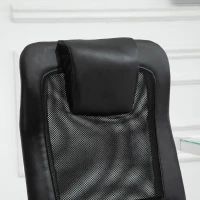 Vinsetto Mesh Office Chair with Rechargeable Electric Vibration Massage Lumbar Rocking, with Pillow, Wheels - Black(m-11)