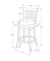 Monarch 2pc Traditional Counter-Height Swivel Barstools with Rounded Grey Leather-Look Upholstered Seat - White(m-4)