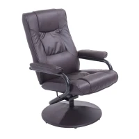 HomCom Ergonomic Faux Leather Lounge Armchair Recliner And Ottoman Set - Dark Brown(m-15)