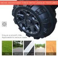 Aosom 12V Kids ATV Ride-on Four Wheeler Car with Bluetooth MP3 Real Working Headlights, Music/Radio Player, & Smooth Suspension, Red(m-7)