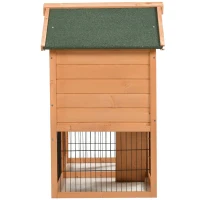 PawHut 53" Wooden Rabbit Hutch Bunny House Poultry Cage With Outdoor Run, Removable Tray, Ramp and Weatherproof Roof(m-12)