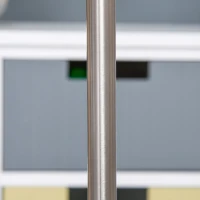 HOMCOM Arc Floor Lamp,Metal Standing Lamp, with 350° Flexible Lampshade, Adjustable Pole, and Marble Round Base for Living, Office, Bedroom, White/Silver(m-13)