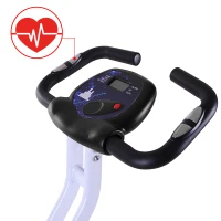 Soozier Folding Exercise Bike LCD Monitor Home Gym Exercise Adjustable Tension Padded Seat Heart Rate Monitor Pulse Sensor(m-4)