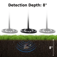 Outsunny Metal Detector w/ Adjustable Sensitivity Gold Search Device(m-8)